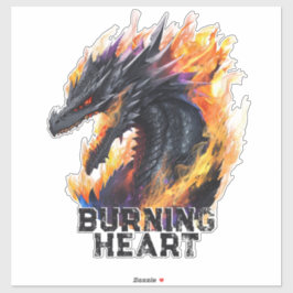 Pegatina El corazón abrasador de Dragon