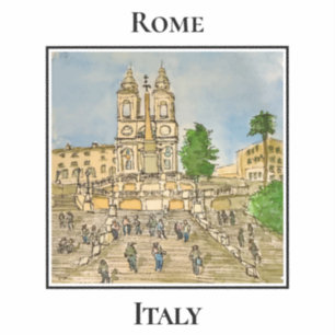 Pegatina El corazón de Trinità dei Monti, Roma Italia