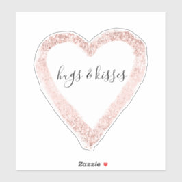 Pegatina El corazón del Purpurina glitzy rosado