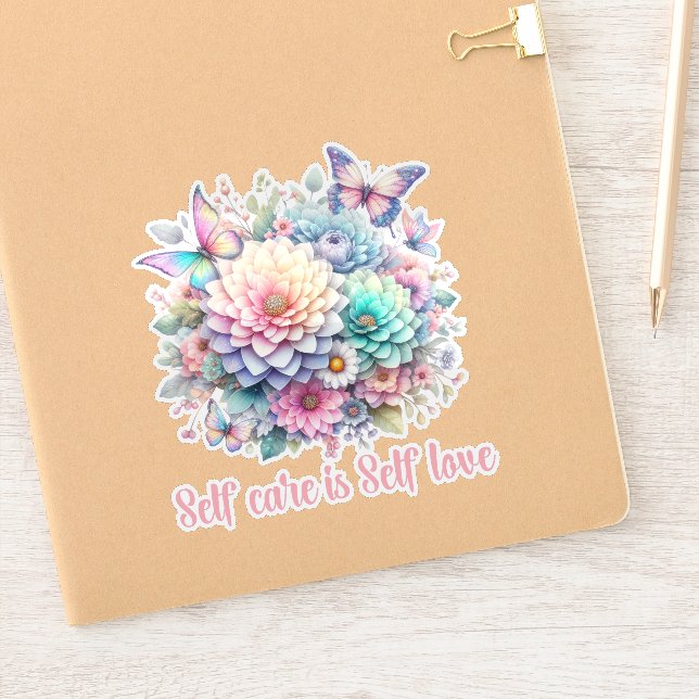 PEGATINA EL CUIDADO POR SÍ MISMO ES AMOR, AFIRMACIÓN DIARIA (Cuaderno)