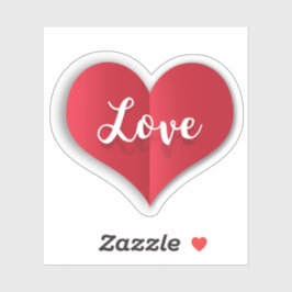 Pegatina El día de San Valentín Amor Corazón Rojo