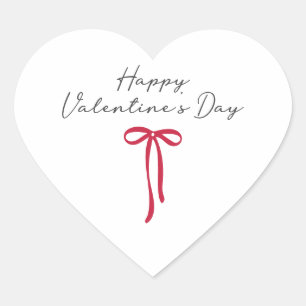pegatina el día de San Valentín con arco rojo