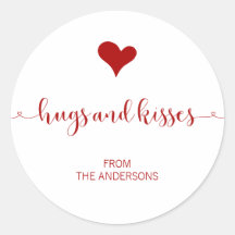 Pegatina El día de San Valentín de abrazos y besos