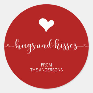 Pegatina El día de San Valentín de abrazos y besos