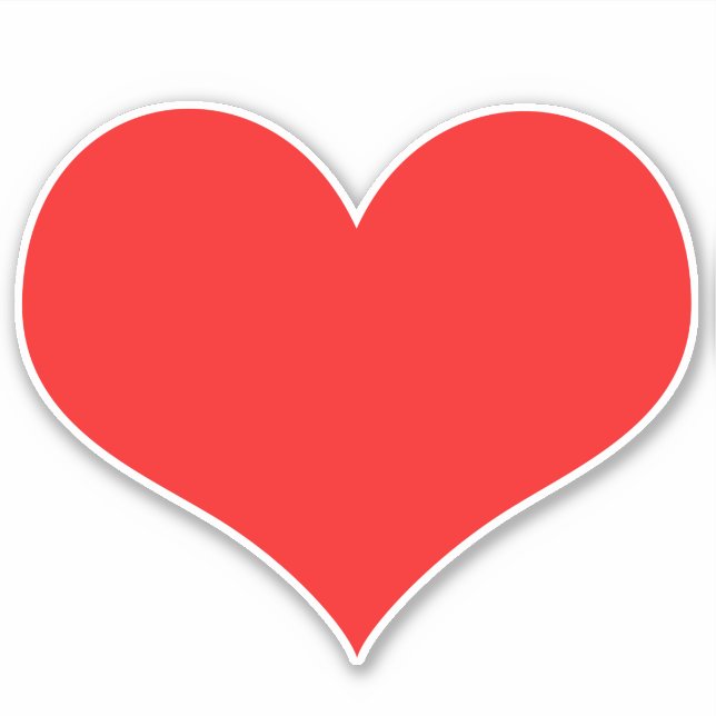 Pegatina El día de San Valentín de color rojo corazón lindo (Anverso)