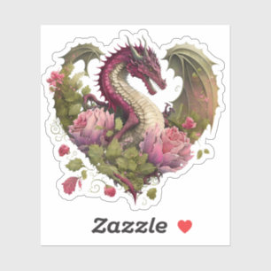 Pegatina El día de San Valentín Dragon Heart