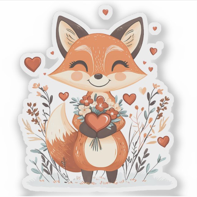Pegatina El día de San Valentín Fox (Anverso)