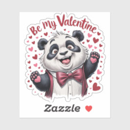 Pegatina El día de San Valentín panda