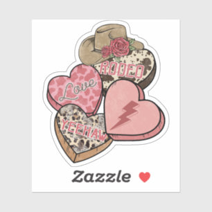 Pegatina El día de San Valentín Rodeo Love Hearts Western