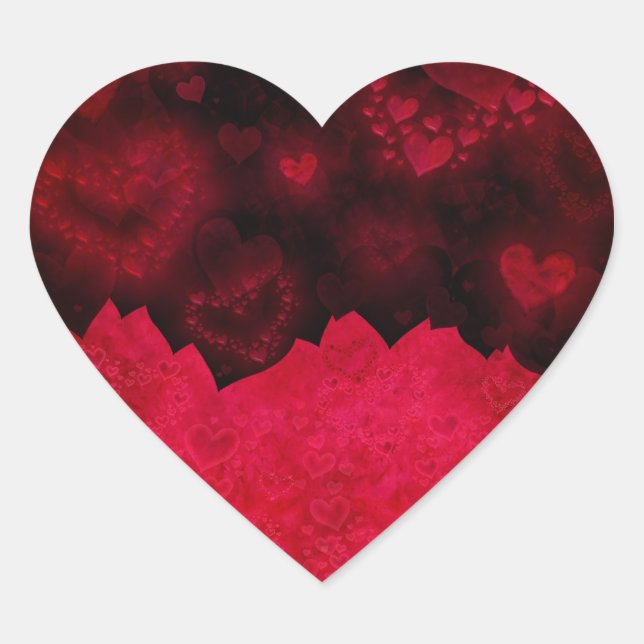 Pegatina El día de San Valentín rojo y negro (Anverso)