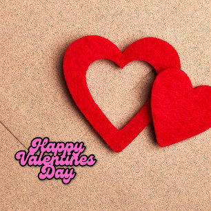 Pegatina El día de San Valentín rosa Tipo de letra EX Pegat