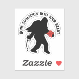 Pegatina El día de San Valentín Sasquatch