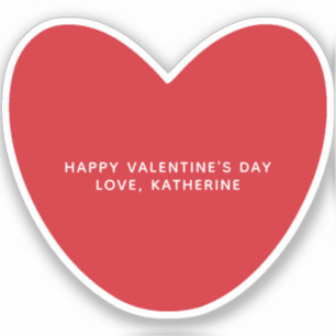 Pegatina El día de San Valentín simple y lindo de corazón r
