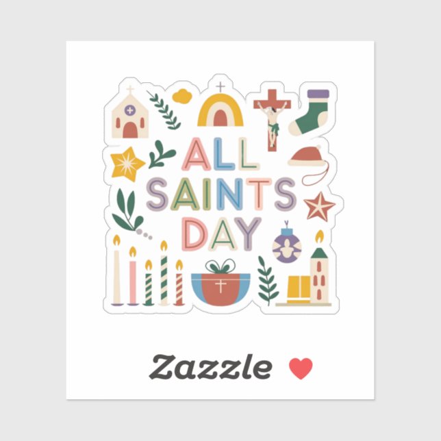 Pegatina El Día de Todos los Santos Celebra el Día Signific (Hoja)