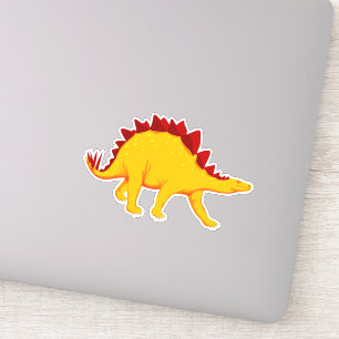 Pegatina El dinosaurio amarillo lindo de vuelta al arte esc