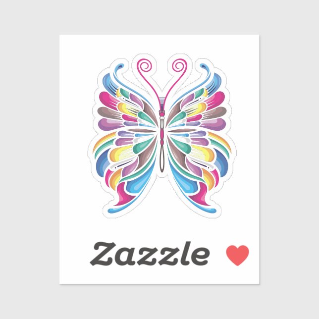 Pegatina el diseño de la mariposa (Hoja)