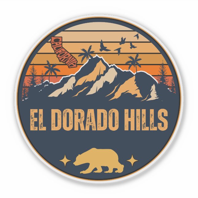 Pegatina El Dorado Hills, California (Anverso)
