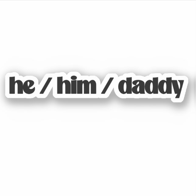 Pegatina él / él / papá (Anverso)