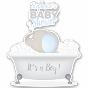 Pegatina El elefante bebé Bath Boy Baby Shower