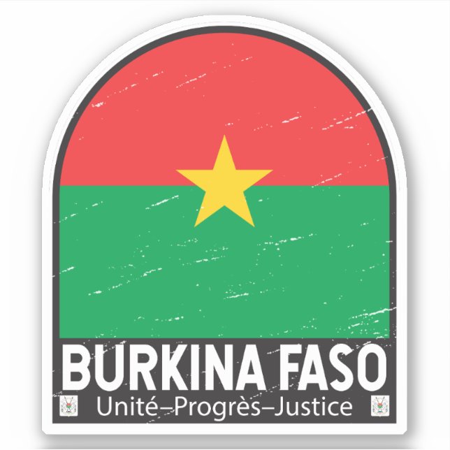 Pegatina El emblema de la bandera de Burkina Faso está mal  (Anverso)