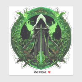 Pegatina El Emblema De Los Parques Grim Reaper En Verde6