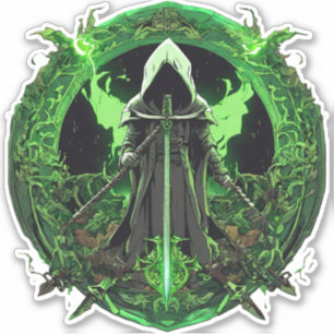 Pegatina El Emblema De Los Parques Grim Reaper En Verde6