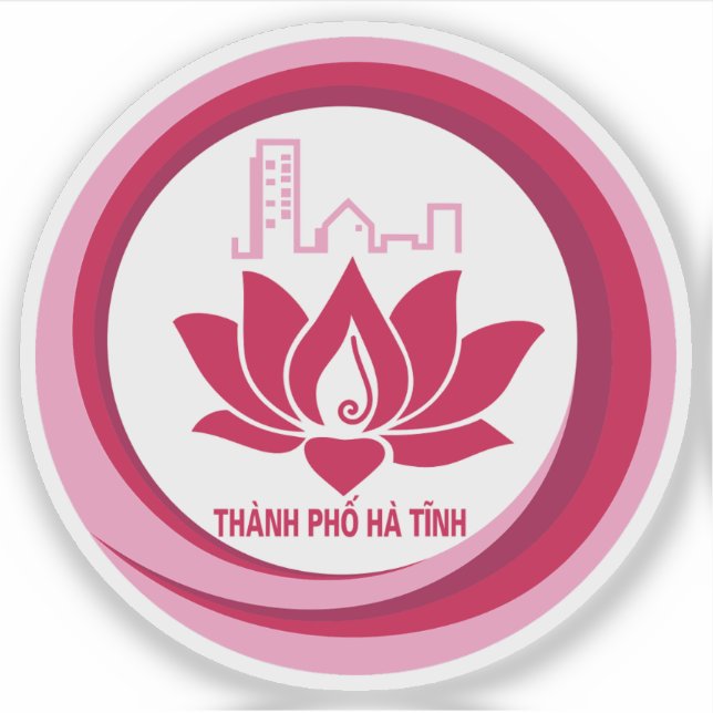 Pegatina El emblema de Thành PhæHà Tĩnh, Vietnam. (Anverso)