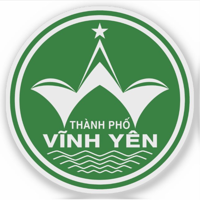 Pegatina El emblema de Thành PhæVĩnh Yên, Vietnam. (Anverso)