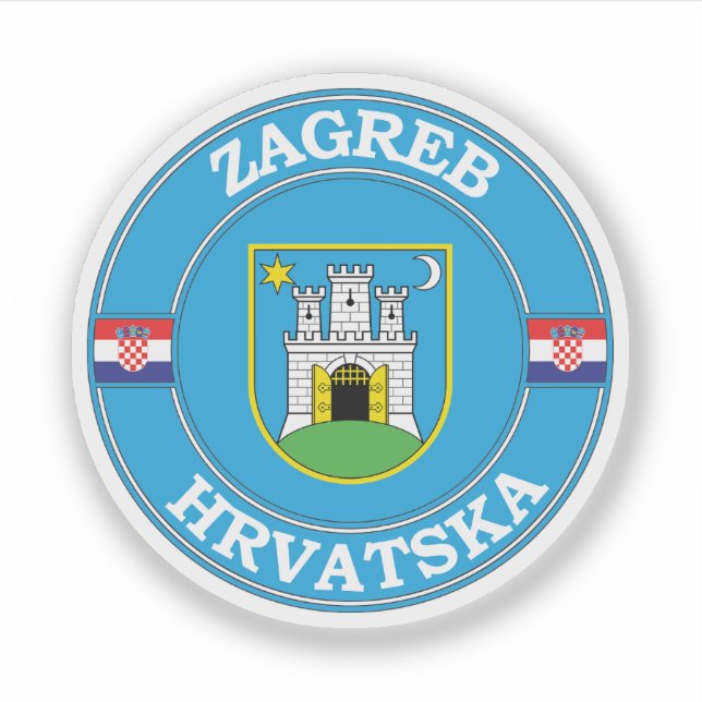 Pegatina El emblema del círculo de Zagreb Croacia (Anverso)