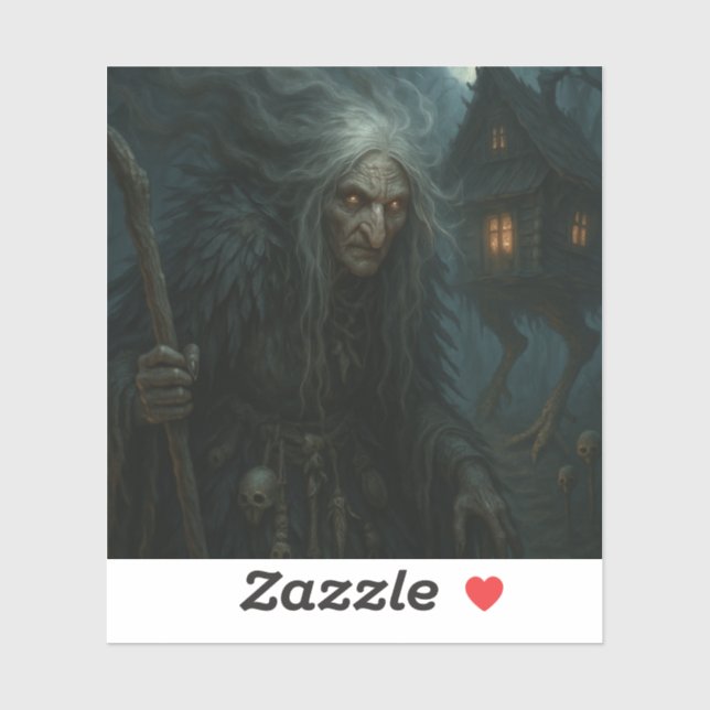 Pegatina El encantado bosque de Baba Yaga (Hoja)