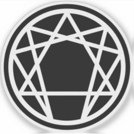 Pegatina El enneagrama (blanco sobre negro)