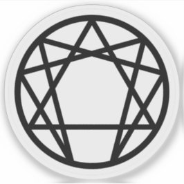 Pegatina El enneagrama (negro sobre blanco)