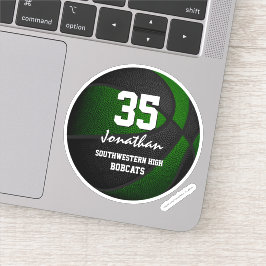 Pegatina El equipo negro verde colores chicas baloncesto