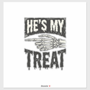 Pegatina Él es mi regalo Diseño de camiseta de Halloween de