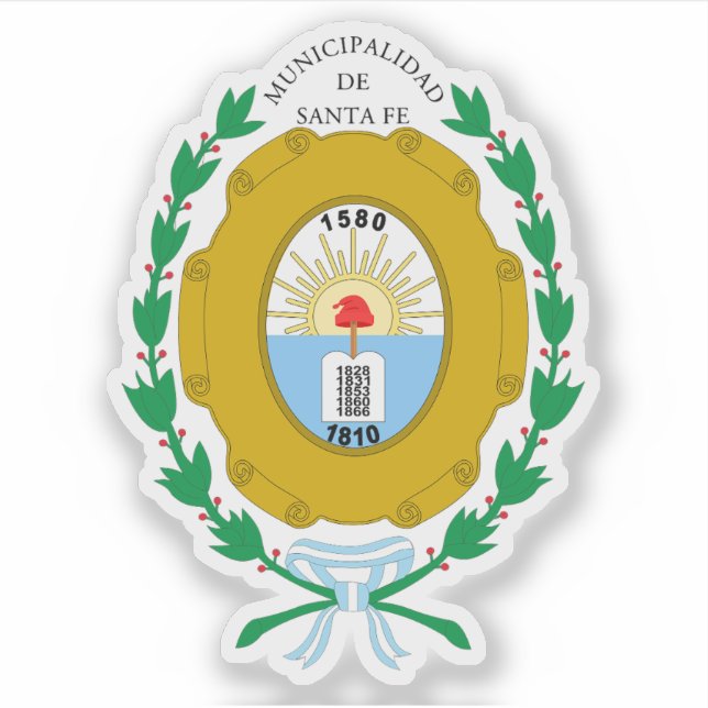 Pegatina El escudo de armas de Santa Fe, Argentina (Anverso)