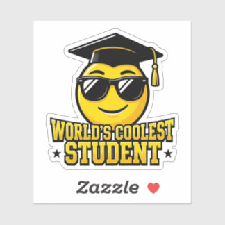 Pegatina El Estudiante Más Genial del Mundo Emoji de Gafas 