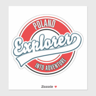 Pegatina El explorador polaco en el logo de la aventura