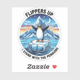 Pegatina El extraño pingüino resiste la protesta contra los