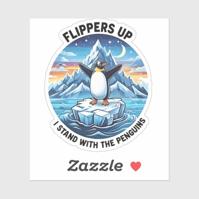 Pegatina El extraño pingüino resiste la protesta contra los (Hoja)