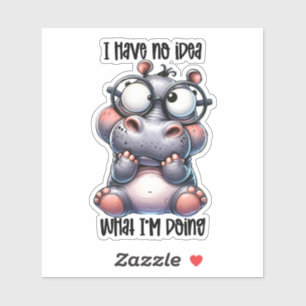 Pegatina El extraño sarcasmo hipopótamo