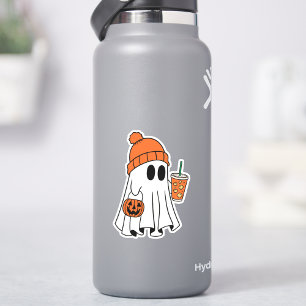 Pegatina El fantasma de Halloween con un retro lindo
