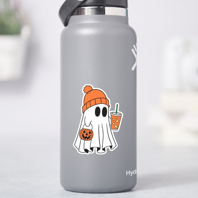 Pegatina El fantasma de Halloween con un retro lindo (Subido por el creador)
