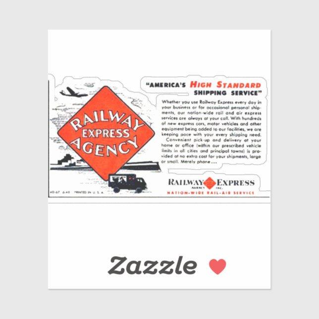 Pegatina El Ferrocarril Express de Estados Unidos (Hoja)