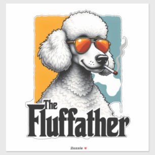 Pegatina El Fluffather Poodle Vintage Perro Divertido Mafia