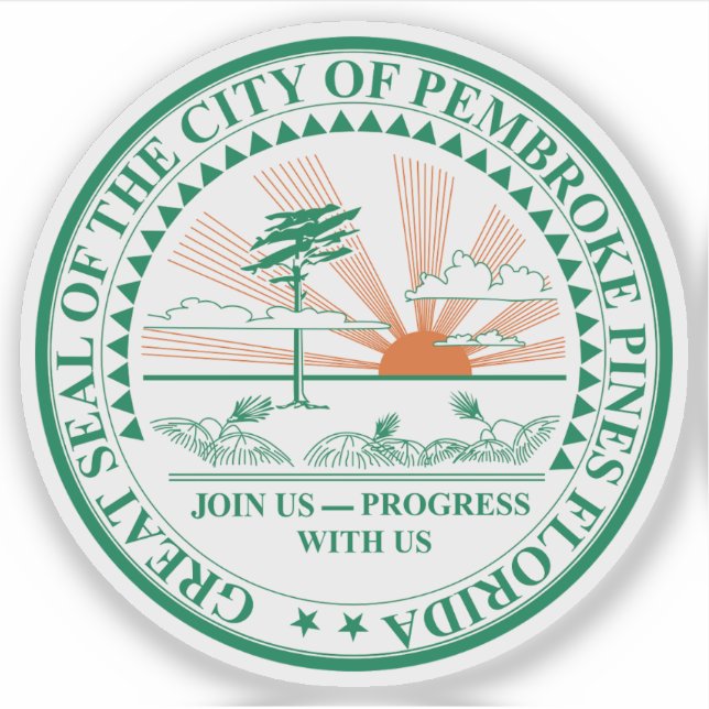 Pegatina El foco de las pinas de Pembroke, Florida (Anverso)