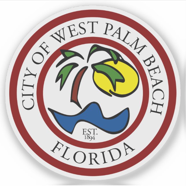 Pegatina El foco de West Palm Beach, Florida, Estados Unido (Anverso)