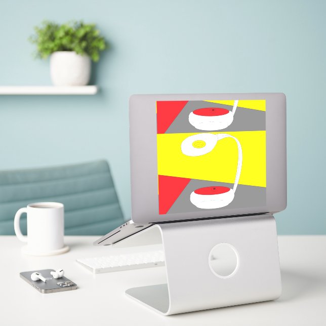 Pegatina El Funda ponderado de la laptop (Ordenado portátil  en el escritorio)