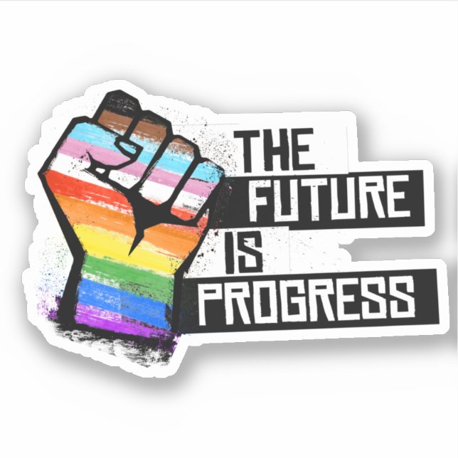 Pegatina El Futuro es Progreso (Anverso)