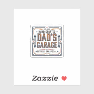Pegatina El Garage de Papá Día del Padre Vintage