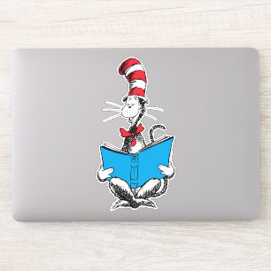 Pegatina El gato en la lectura del Gorra